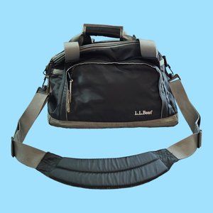 LL Bean Duffel Travel Gym Bag Insulated Cooler Top Compartment Black Gray